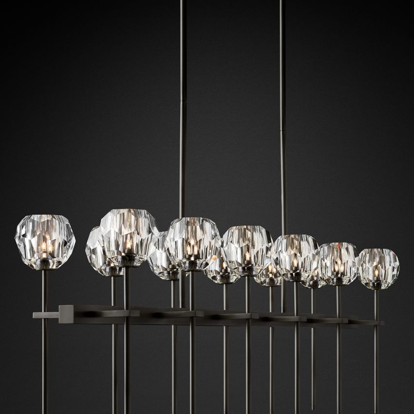 Boule De Crystal Double Linear Chandelier 60"
