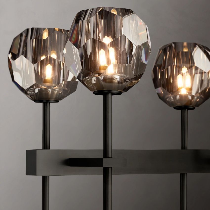 Boule De Crystal Double Linear Chandelier 60"