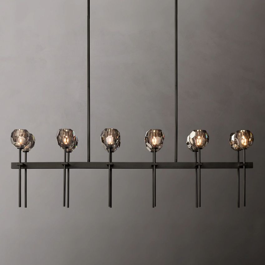 Boule De Crystal Double Linear Chandelier 60"