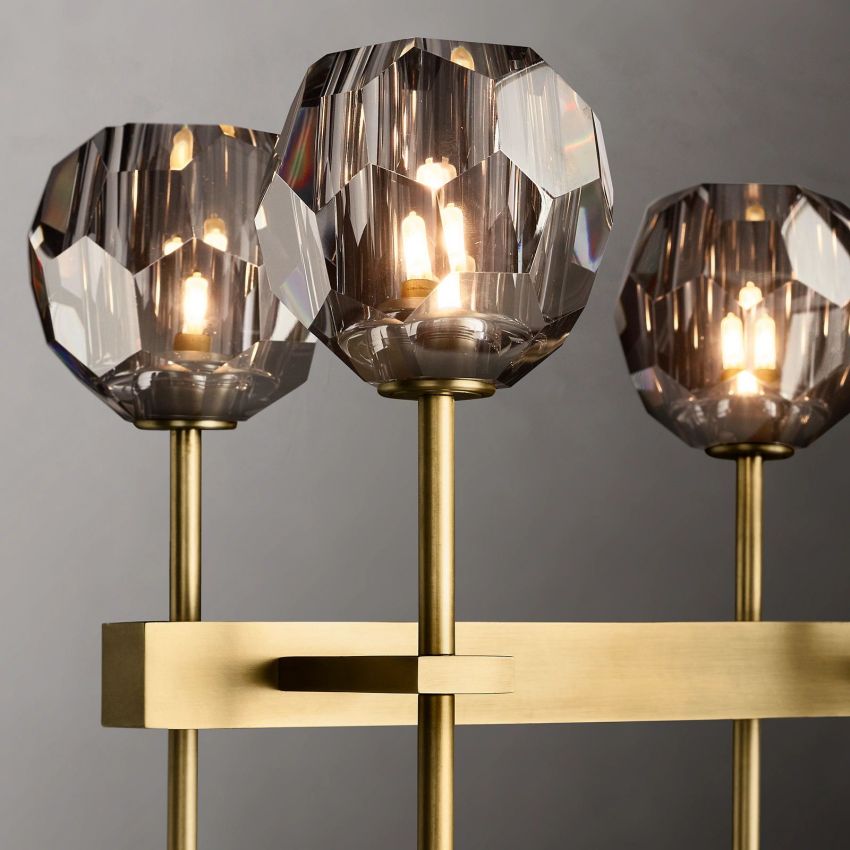 Boule De Crystal Double Linear Chandelier 60"
