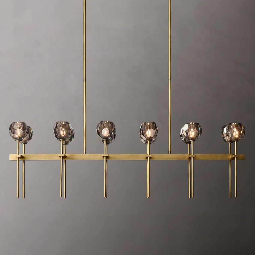 Boule De Crystal Double Linear Chandelier 60"