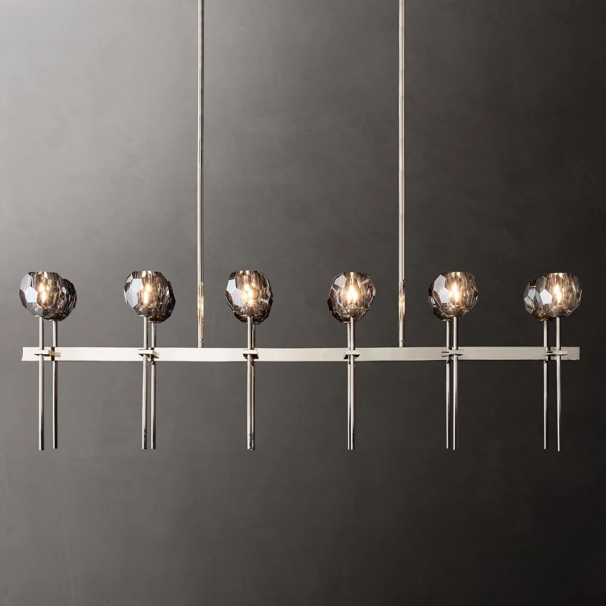Boule De Crystal Double Linear Chandelier 60"