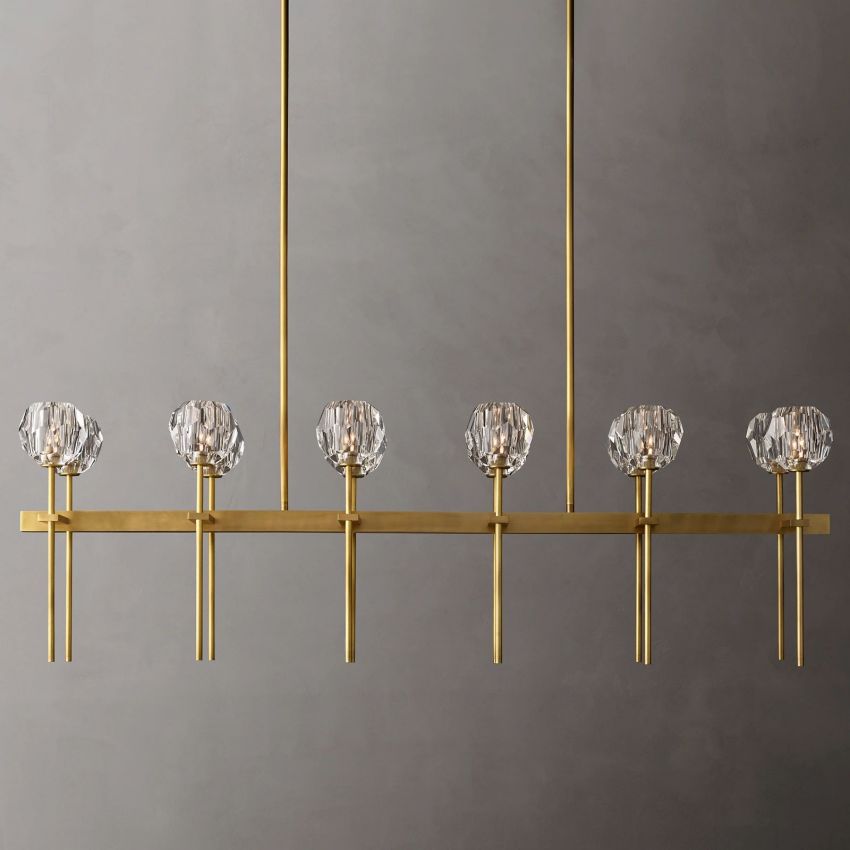 Boule De Crystal Double Linear Chandelier 60"