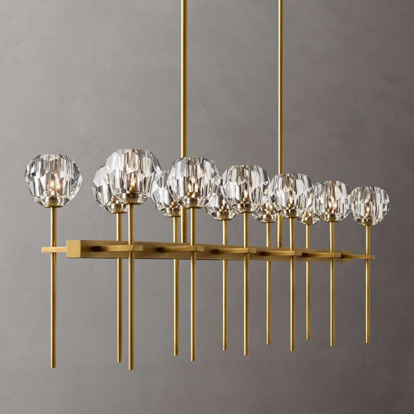 Boule De Crystal Double Linear Chandelier 60"