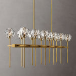 Boule De Crystal Double Linear Chandelier 60"