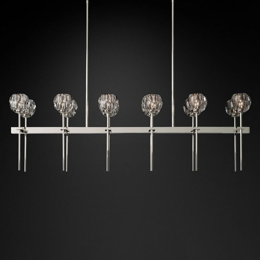 Boule De Crystal Double Linear Chandelier 60"