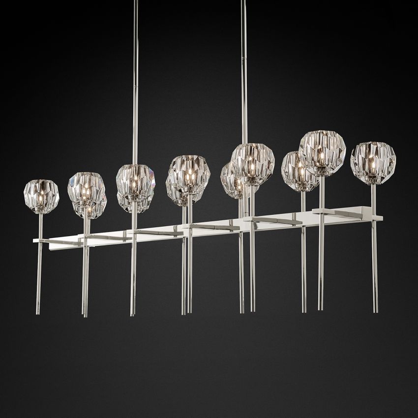 Boule De Crystal Double Linear Chandelier 60"