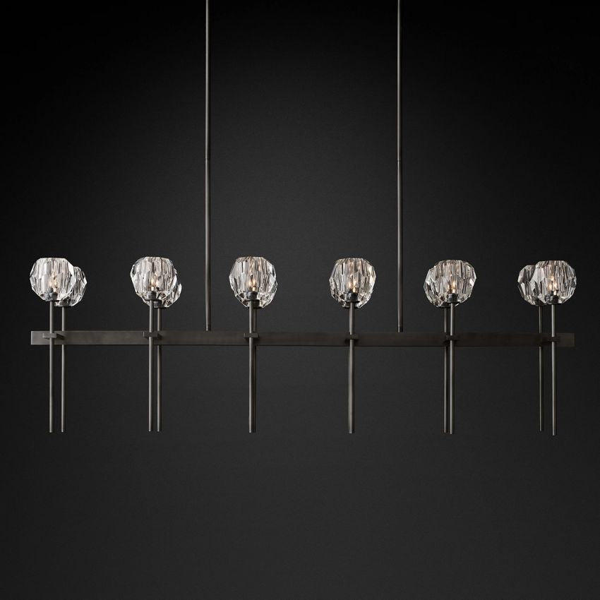 Boule De Crystal Double Linear Chandelier 60"