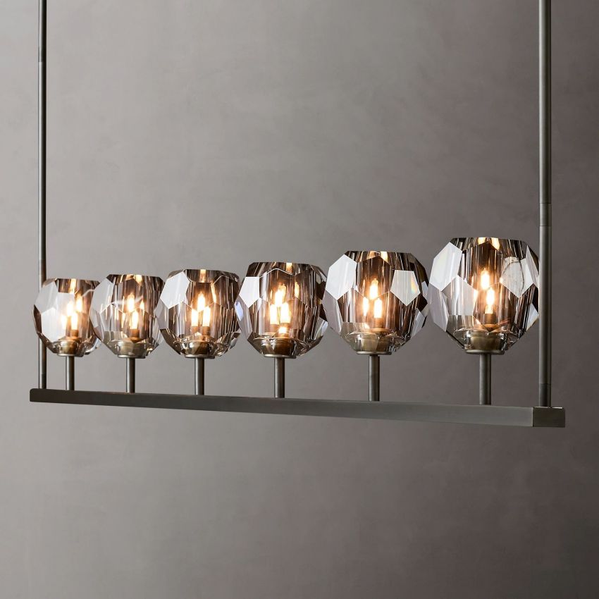 Boule De Crystal Linear Chandelier 60"
