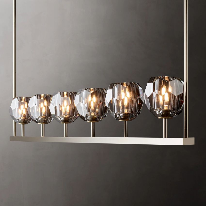 Boule De Crystal Linear Chandelier 60"
