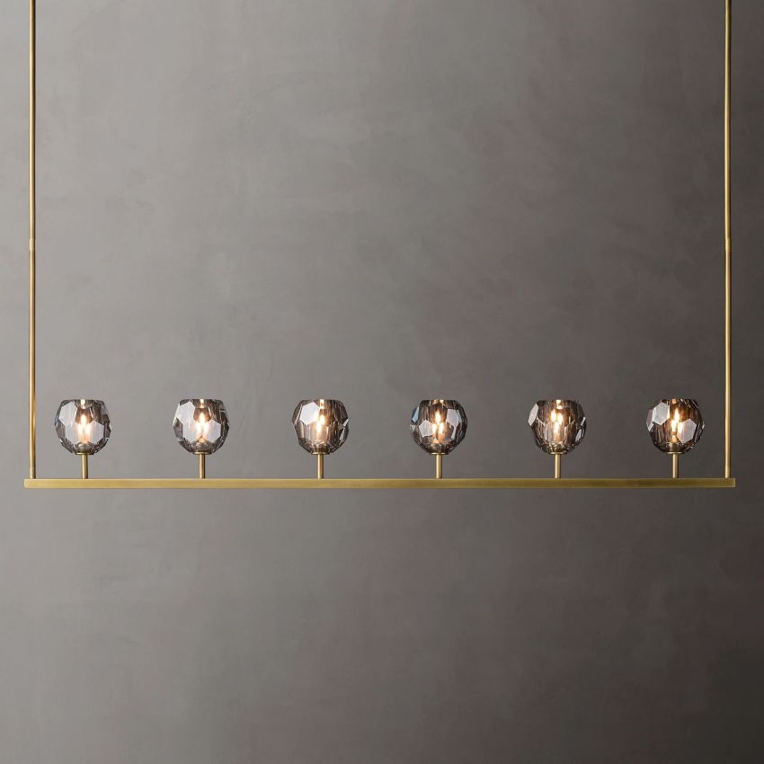 Boule De Crystal Linear Chandelier 60"