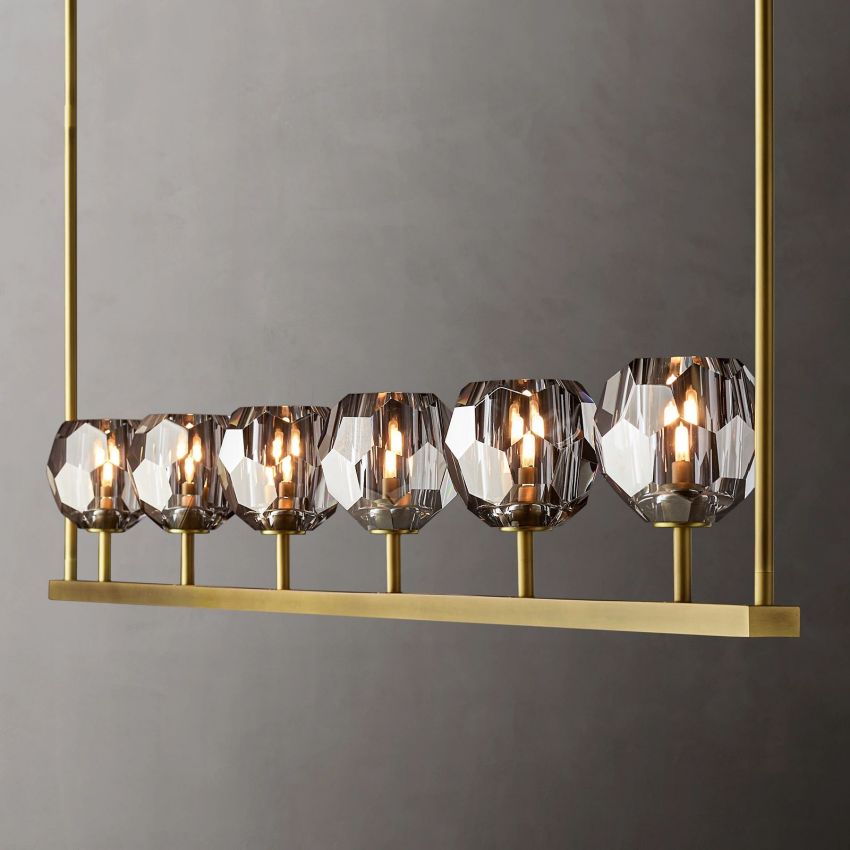 Boule De Crystal Linear Chandelier 60"