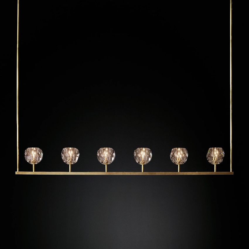 Boule De Crystal Linear Chandelier 60"
