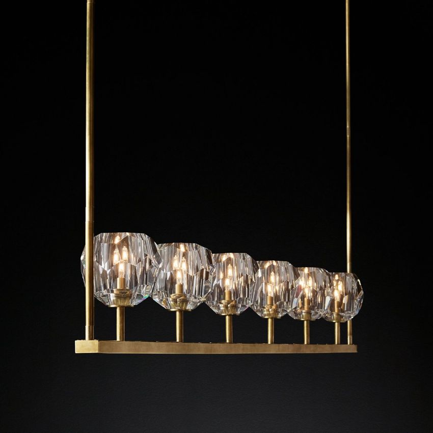 Boule De Crystal Linear Chandelier 60"