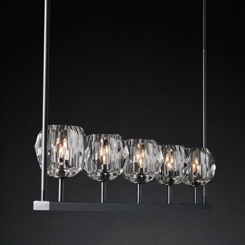 Boule De Crystal Linear Chandelier 60"