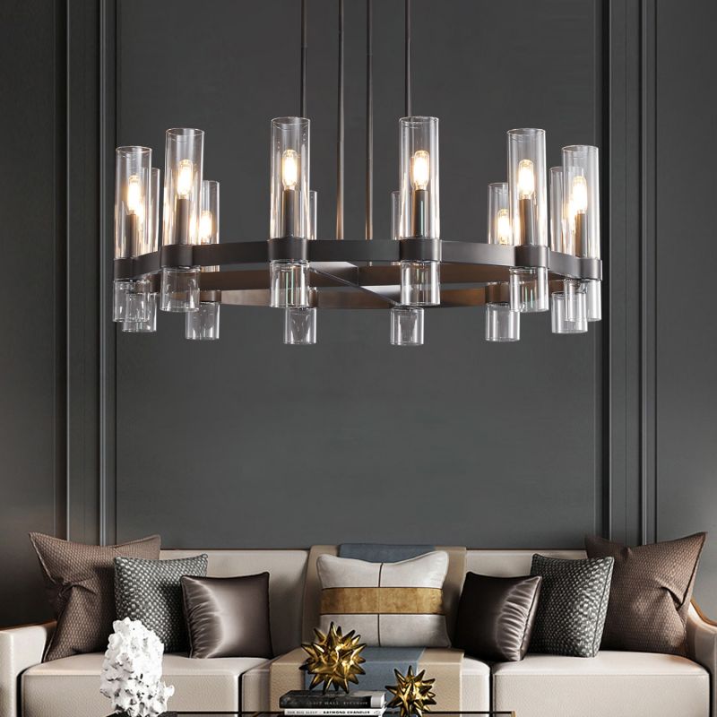 Ravelle Luxe Glass Round Chandelier 36"