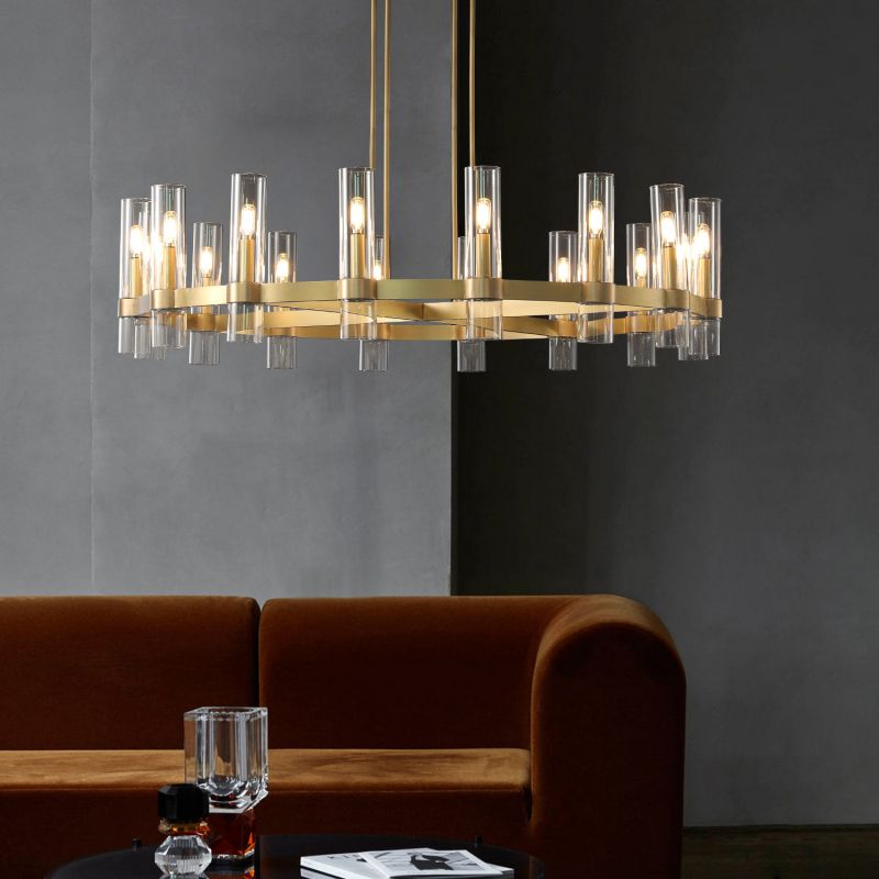 Ravelle Luxe Glass Round Chandelier 48"