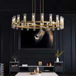 Ravelle Luxe Glass Round Chandelier 48"