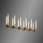 Vallon Etched Glass Linear Chandelier 60"