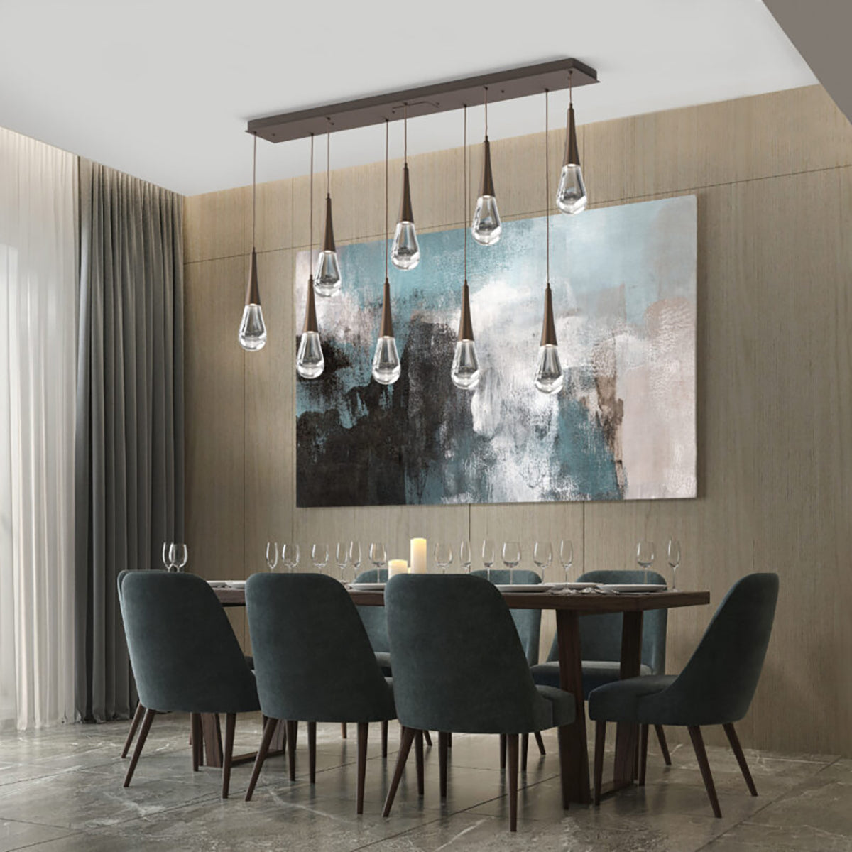 Water Drop Liquid Rectangle Chandelier