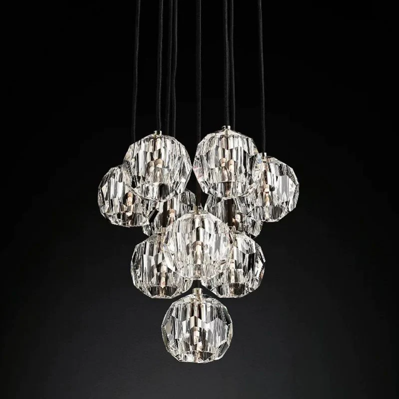 Boule De Crystal Round Cluster Chandelier 14"