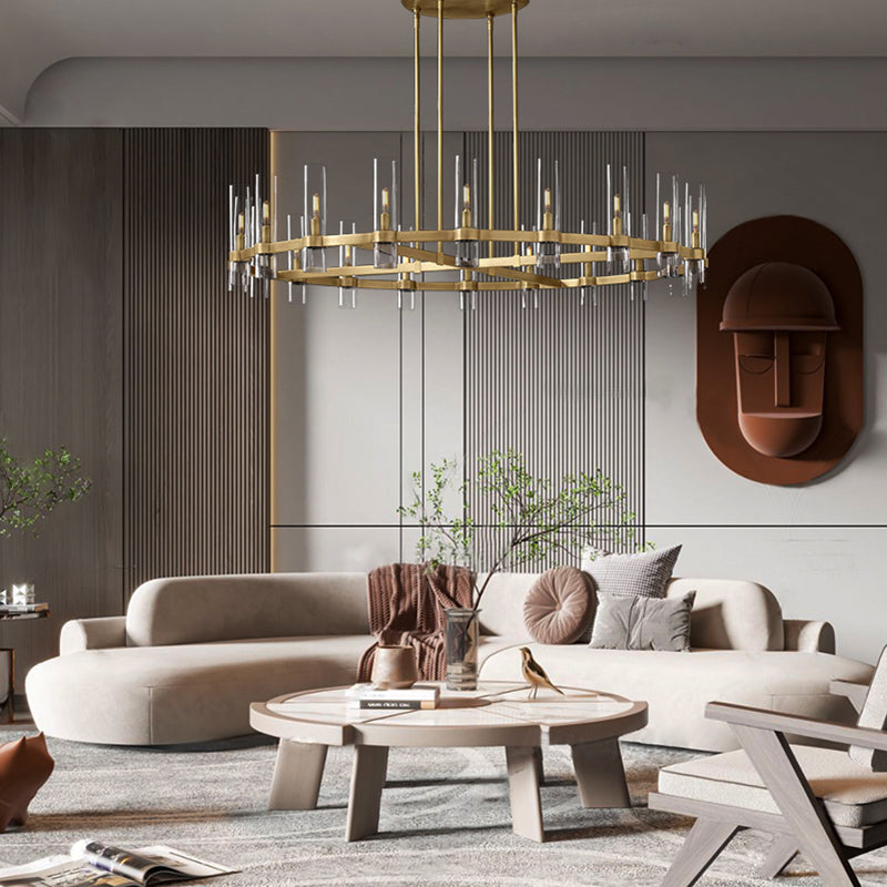 Ravelle Luxe Glass Round Chandelier 48"