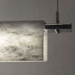 Alabaster Studio Chandelier Over Dining Table
