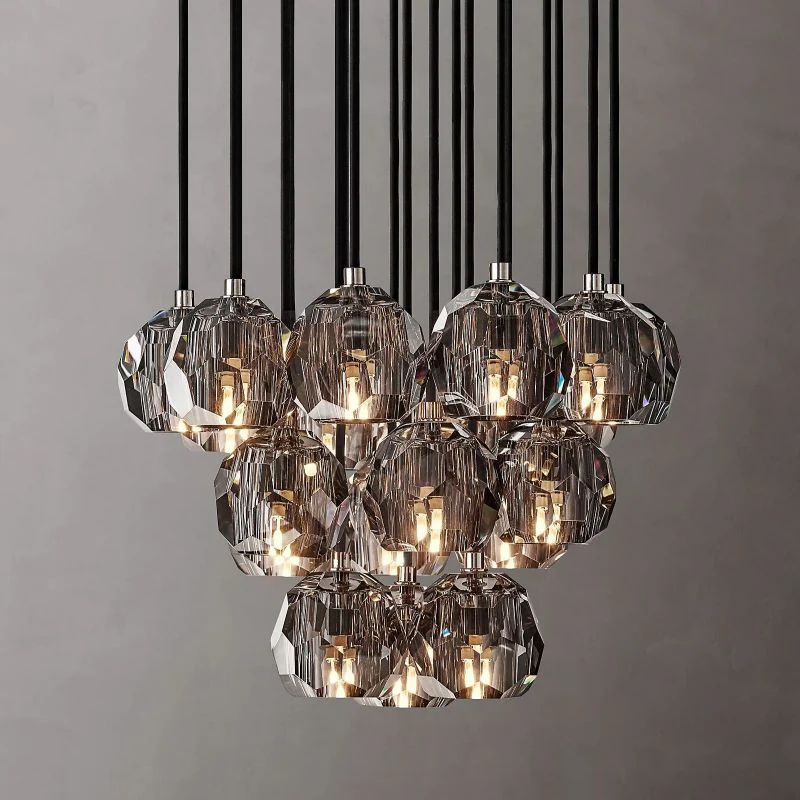 Boule De Crystal Round Cluster Chandelier 19"