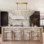 Ghiaccio Handcrafted Glass Oval Chandelier