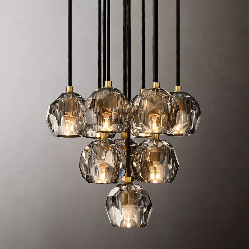 Boule De Crystal Round Cluster Chandelier 14"