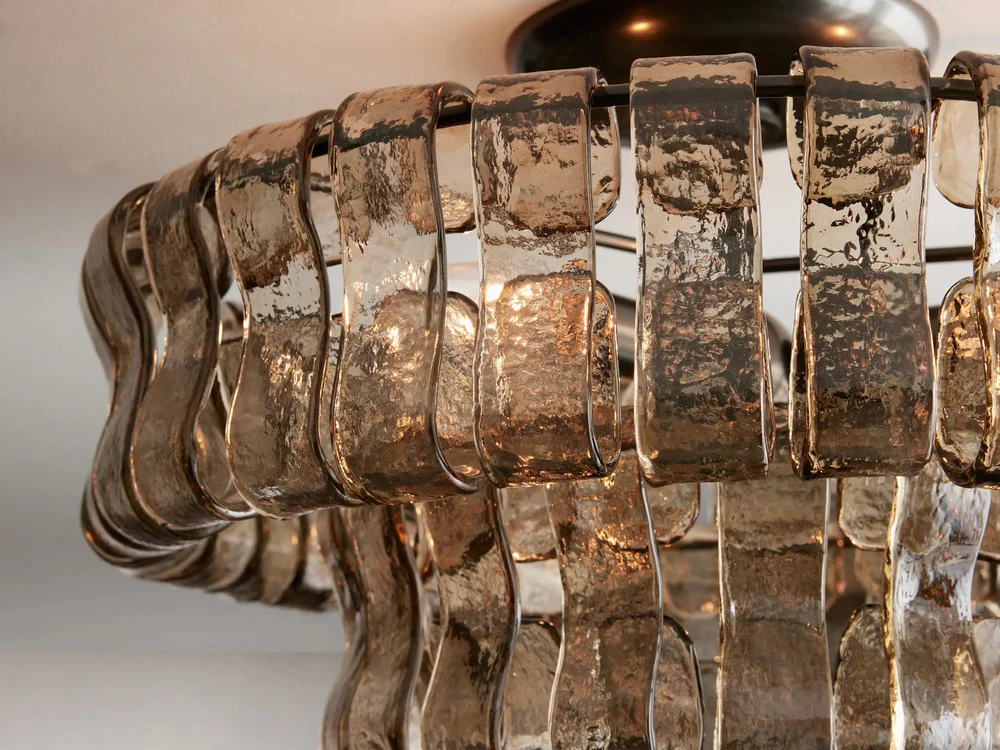 Ghiaccio Textured Glass Flush Mount