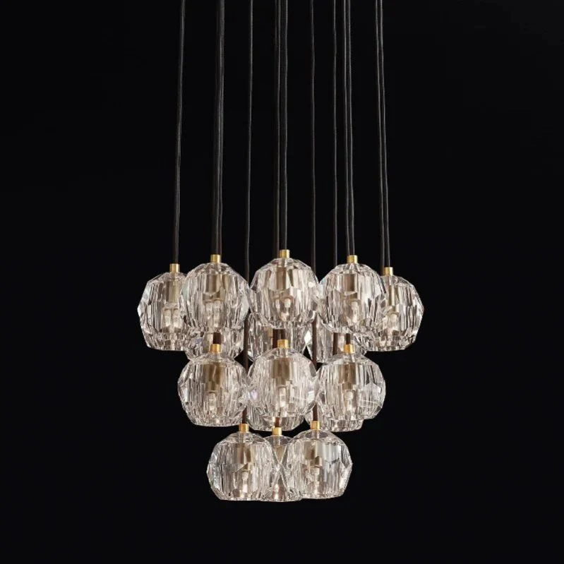 Boule De Crystal Round Cluster Chandelier 19"