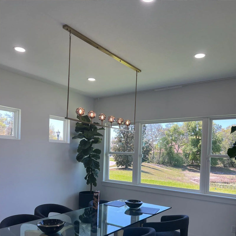 Boule De Crystal Linear Chandelier 60"