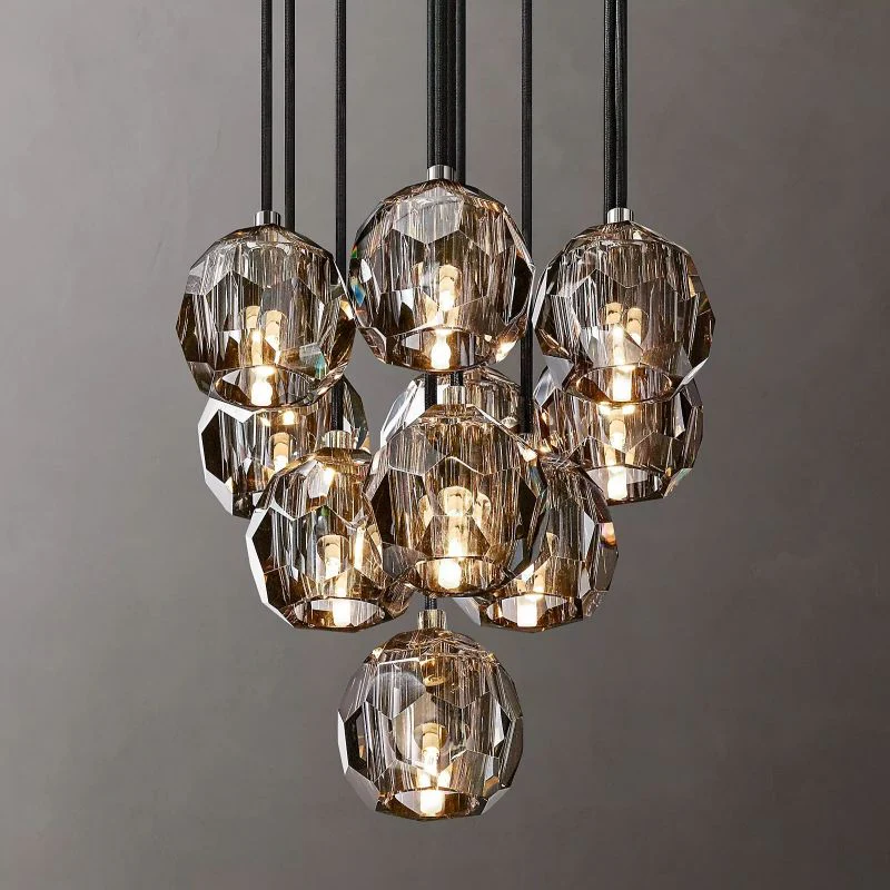 Boule De Crystal Round Cluster Chandelier 14"