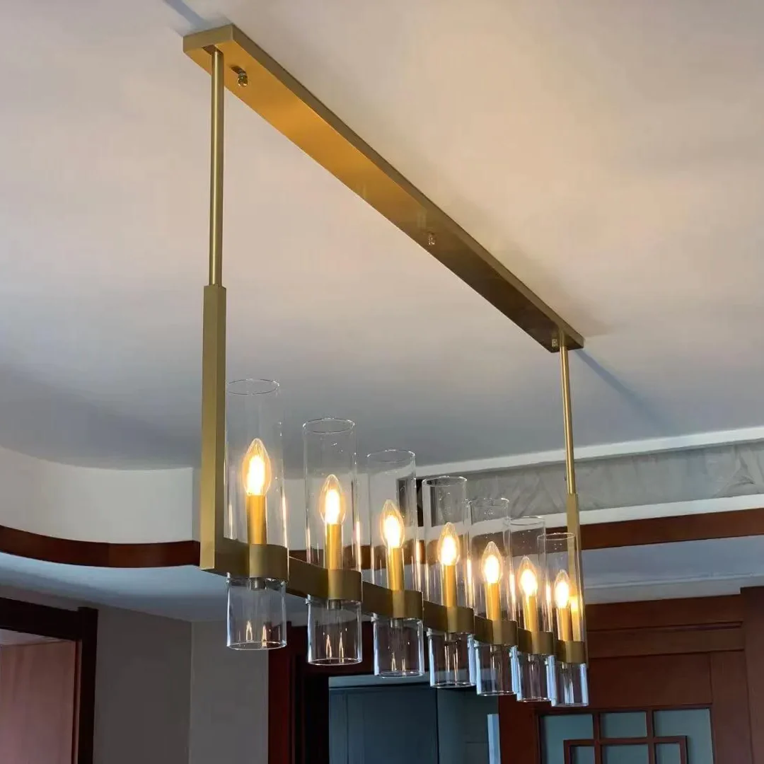 Ravelle Luxe Glass Linear Chandelier 73"