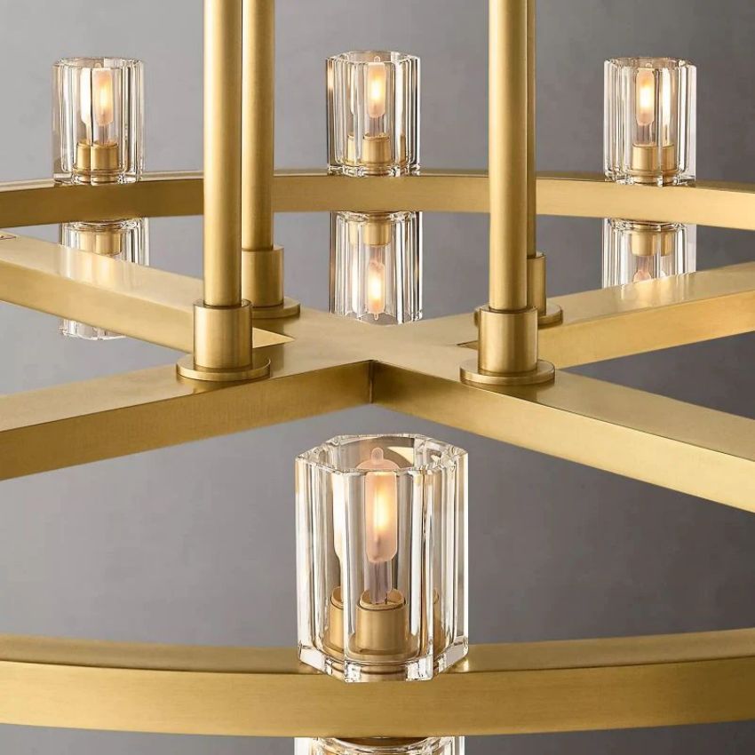 Arcachon Gear Crystal Two-Tier Round Chandelier 60"