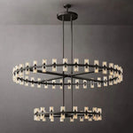 Arcachon Gear Crystal Two-Tier Round Chandelier 60"