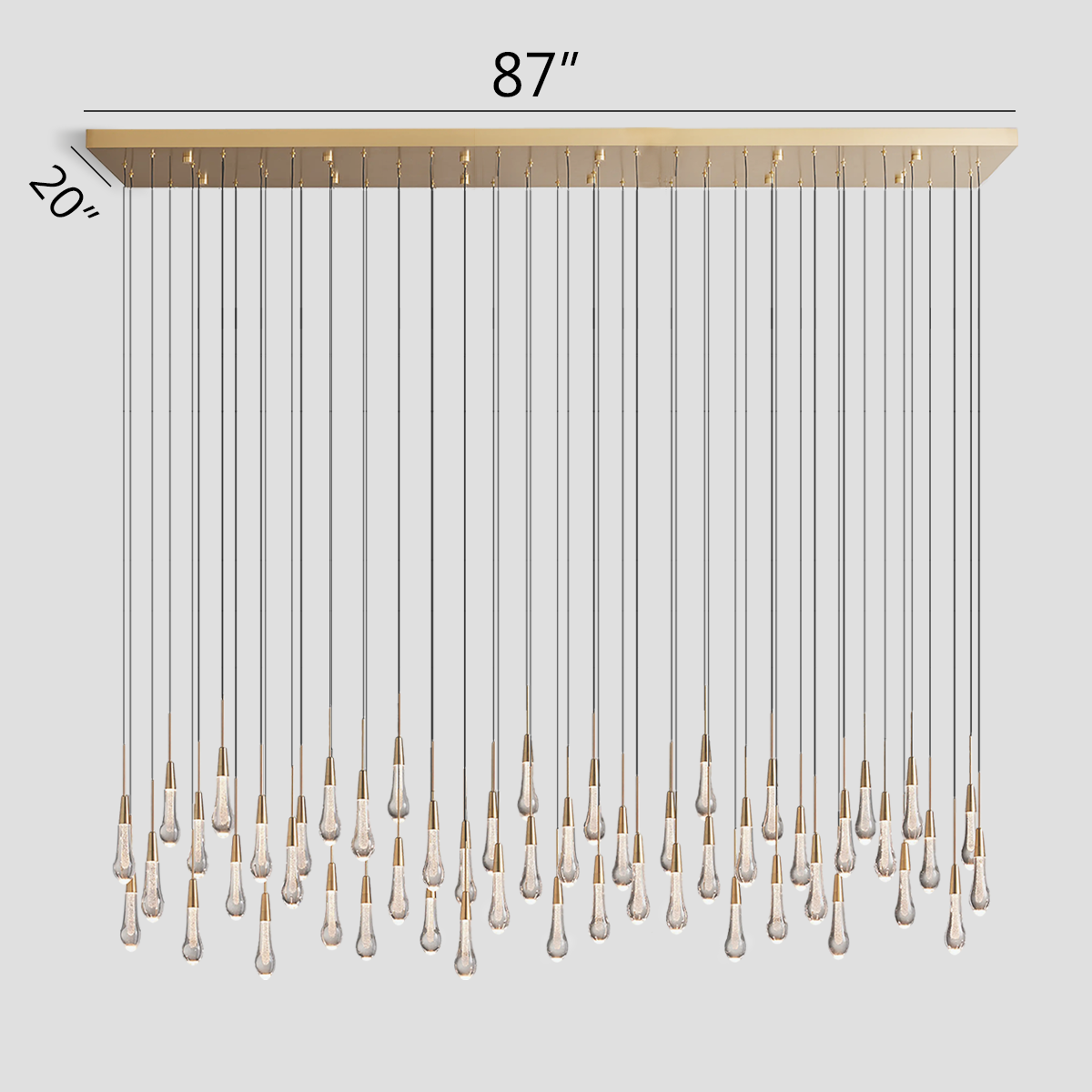 Soltaire Raindrop Glass Linear Chandelier