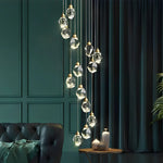 Angle Faceted Crystal Prisms Chandeliers For Staircase